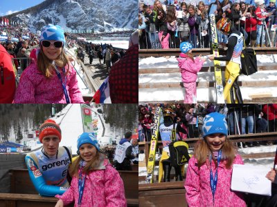 Pisalo se je leto 2013 in bila sem stara 8 let. Tisto leto sem imela priložnost polete v Planici gledati iz medijske cone, skoraj iz prvih vrst. Kot otrok sem z velikim navdušenjem opazovala skakalce, ki so leteli čez letalnico, in takrat sem se v ta šport še bolj zaljubila. Prav zaradi teh občutkov sem naslednje leto začela tudi sama trenirati.Na fotografiji, ki jo bom dodala, je eden izmed mojih lepših spominov iz Planice. S seboj sem imela blok z listi, na katerega sem po tekmi zbirala podpise skakalcev, kolikor mi jih je uspelo dobiti.Poseben spomin pa je tudi fotografija s Petrom Prevcem, ki je takrat postal moj idol.Od takrat se moje mnenje o Planici ni spremenilo. Zame je to še vedno poseben dogodek, ki ga z družino redko izpustimo. Najbolj mi v spominu ostaneta vzdušje in ponos publike.